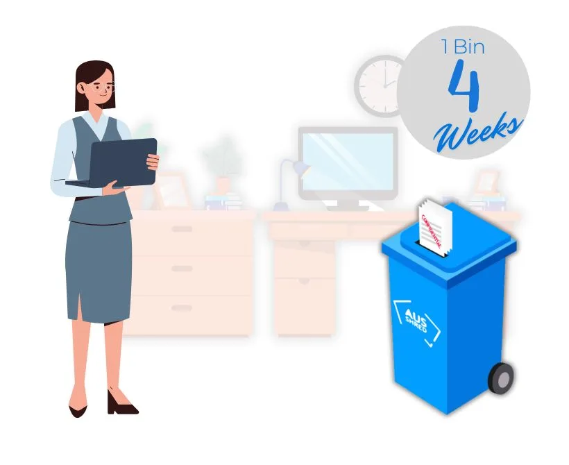 Secure 240L document shredding bin for Sydney businesses and beyond.